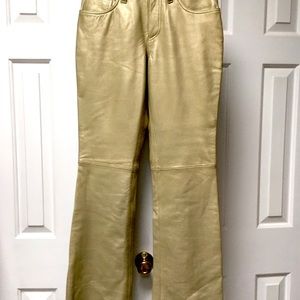 Leather Express brand Classic 5pocket  boot cut slacks gold tones